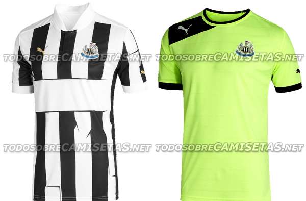 Newcastle United 2012/13 home and third shirts.